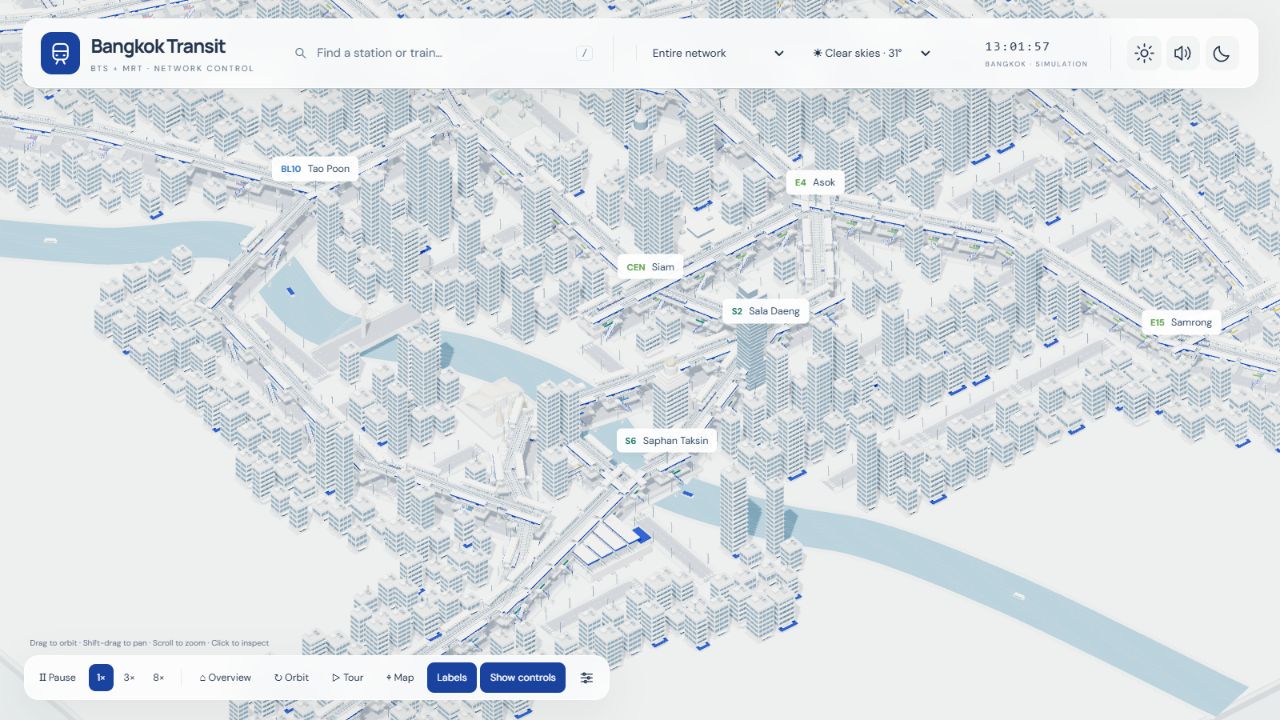 Bangkok rail network in a miniature city